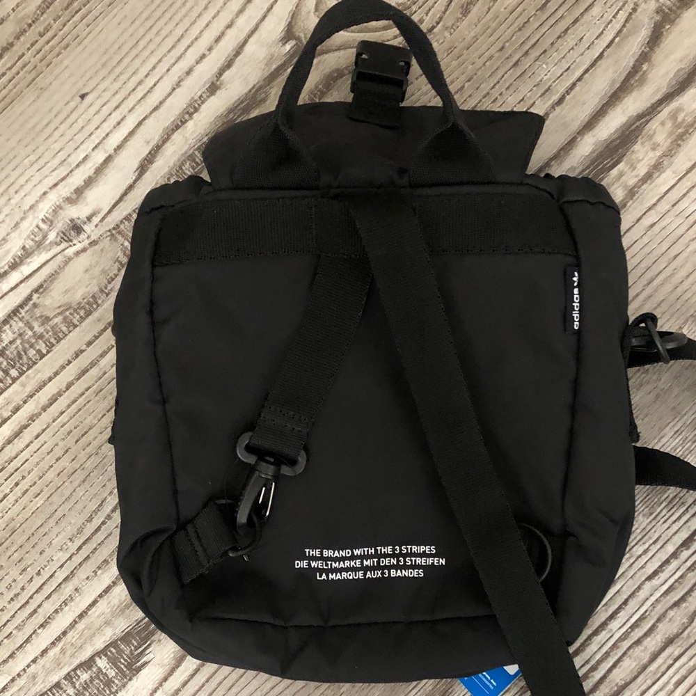 adidas Black Crossbody Backpack Sport Active Bag Purse Versatile Travel - Picture 10 of 11